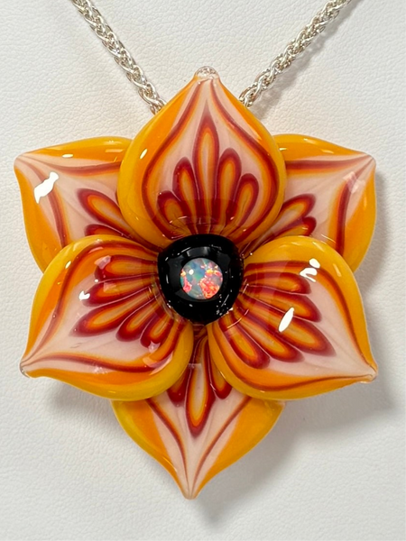 Yellow Gold Flower Pendant