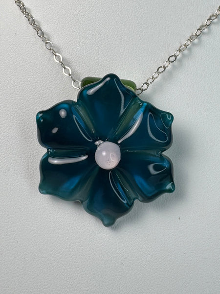 Blue Pearl Button Flower