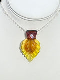 Opal Yellow Leaf Pendant