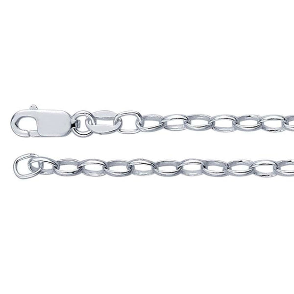 Sterling Silver 2.8mm Oval Rolo Chain