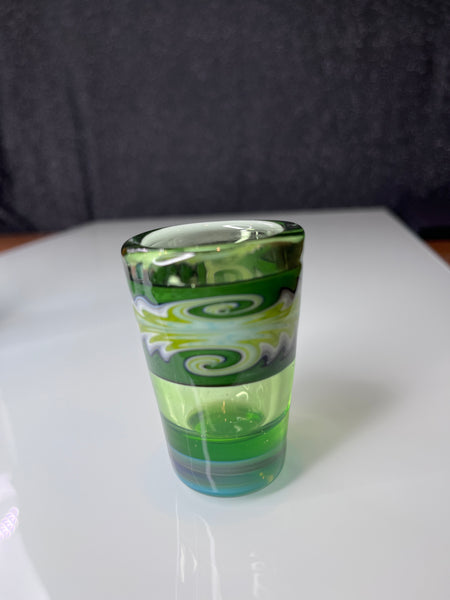 Green shot glass